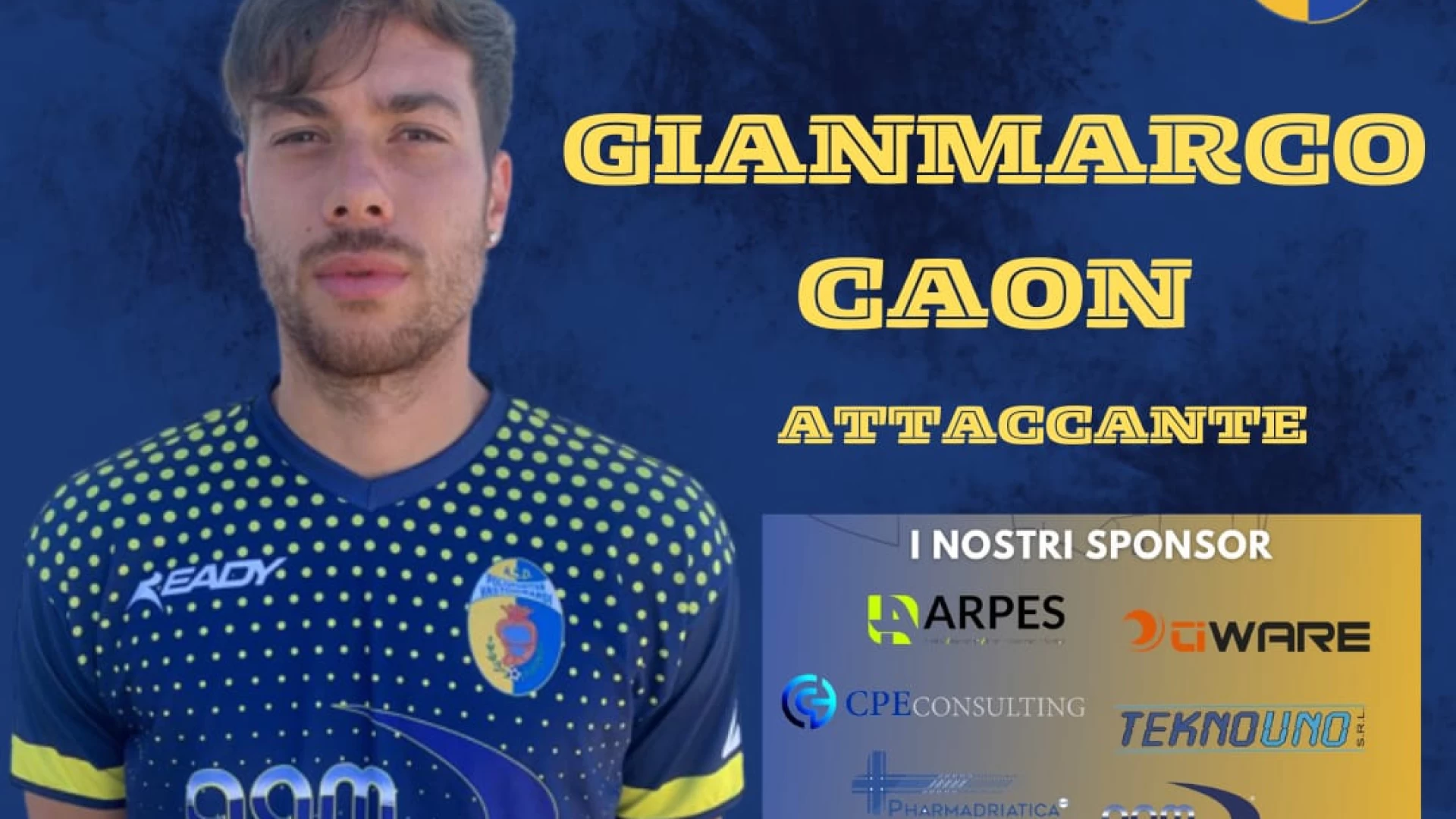 L'Asd Polisportiva Vastogirardi rende noto l'ingaggio di Gianmarco Caon, attaccante classe 2001 ex Ostia Mare.